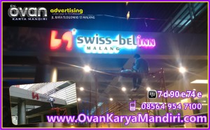 Huruf Timbul Acrylic Swiss Bel inn Prod.CV.OvanKaryaMandiri Advertising Raya Tlogomas 13 Malang