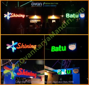 Letter sign huruf timbul Acrylic led - Logo Shining KWB Alun alun Batu - Prod. OvanKaryaMandiri Advertising Malang